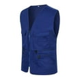 thumbnail image 1 of SNOWSONG Fly Fishing Vest for Men, Men's Casual Outdoor Work Fishing Travel Photo Cargo Camping Blue Vest Jacket with Multi Pockets, Fisherman Vest Blue L, 1 of 4