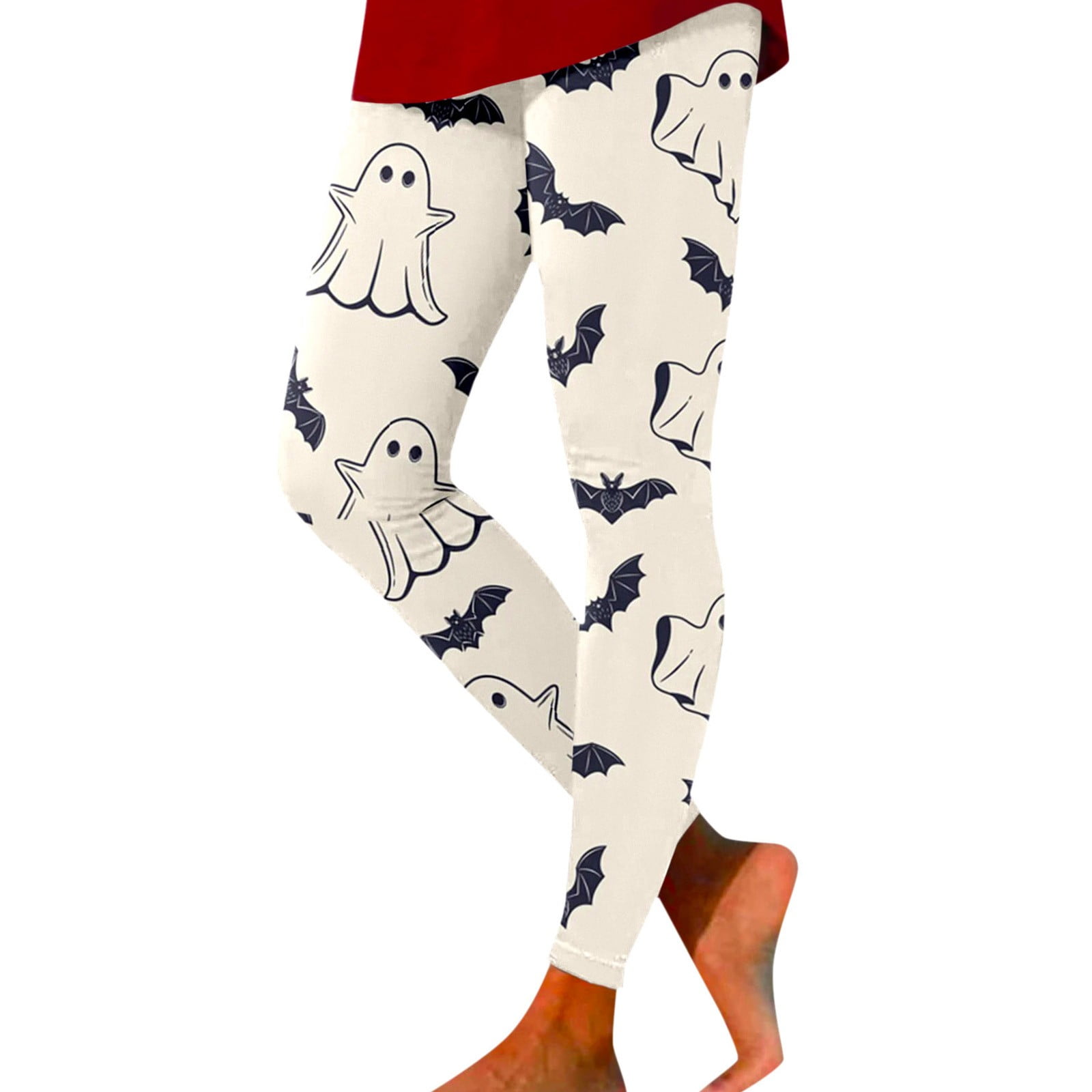 Women's Halloween Leggings - Pumpkin Print Buttery Soft High Waisted Tummy Control Pants