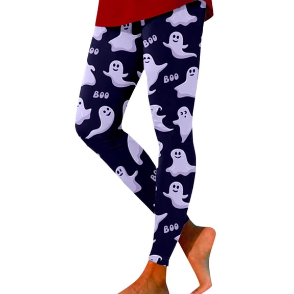 SNOWSONG Halloween Leggings for Women, Plus Size Leggings Women's Holiday Casual Halloween Printed Leggings Workout Exercise Bottoms, Womens Leggings, Tummy Control Leggings Purple M