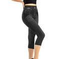thumbnail image 1 of SNOWSONG Leggings for Women, Women's Casual Stretch Simulated Jeans High Waist Seamless Calf Pants Yoga Pants, Leggings with Pockets for Women Leggings for Women Tummy Control Gray XL, 1 of 4