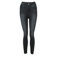 thumbnail image 1 of SNOWSONG Leggings for Women, Women's Stretch Faux Denim Bottom Pants Sport Slim Calf Pants (Padded) Yoga Pants, Leggings with Pockets for Women Leggings for Women Tummy Control Black S, 1 of 7
