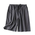 thumbnail image 1 of SNOWSONG Men's Loose Fit Tartan Plaid Boxer Underwear Shorts Sleep Short Cotton Breathable Plus Size Homewear Pajamas Pants Leisure Outwear, 1PC Short Dark Gray L, 1 of 3