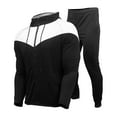 thumbnail image 1 of SNOWSONG Mens Sweat Suits 2 Piece Set, Mens Fall / Winter Sports Leisure Sweatshirt + Pants Set, Men Clothing Set, Big and Tall Track Suits for Men 1PC Top + Pant Black 2XL, 1 of 3