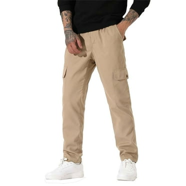 SNOWSONG Clearance! Pants for Men, Fall & Winter Men's Casual Slim Fit Workwear Pants with Multiple Pockets Mens Work Pants, Cargo Pants Men, Chino Pants for Men Khaki S