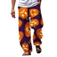 thumbnail image 1 of SNOWSONG Pants for Men, Halloween Pants Men's Casual Pants Halloween Pumpkinhead Beach Pants with Pockets, Baggy Pants Men, Halloween Pajamas D S, 1 of 5