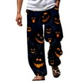 thumbnail image 1 of SNOWSONG Clearance! Pants for Men, Halloween Pants Men's Casual Pants Halloween Pumpkinhead Beach Pants with Pockets, Baggy Pants Men, Halloween Pajamas A S, 1 of 5