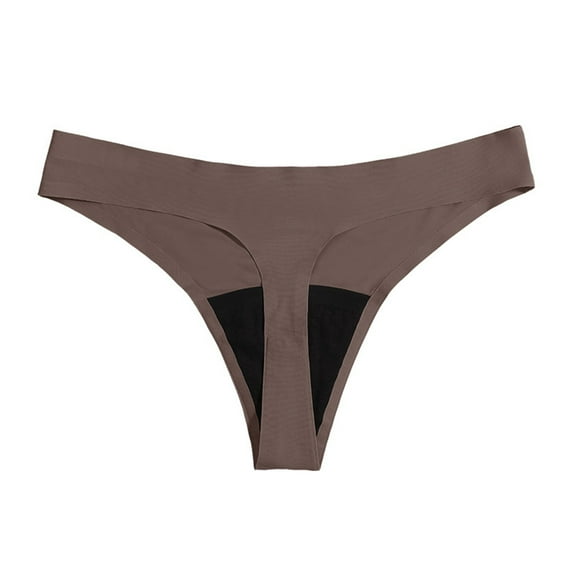 SNOWSONG Period Underwear for Women, Seamless Underwear Women's Underwear Low Waist Menstrual Leak Proof Panties Bikini Bottoms Thongs, Women's Panties, Tummy Control Underwear Brown L