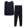 thumbnail image 1 of SNOWSONG Thermal Underwear Set for Women, Women's Thermal Underwear Long Top & Bottom Set Solid Color MM Plus Plus Size Long Underwear Wool Plus Light Velvet Black 2XL, 1 of 7