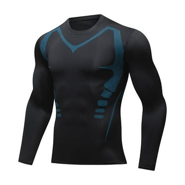 SNOWSONG Clearance! Undershirts for Men, Men's Sports Tights Shaping Compression Quick Dry Stretch Basketball Training Wear Long Sleeve Shirts, Compression Shirt Men, Workout Shirts for Men Black L
