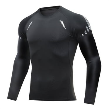 SNOWSONG Clearance! Undershirts for Men, Men's Sports Tights Shaping Compression Quick Dry Stretch Basketball Training Wear Long Sleeve Shirts, Compression Shirt Men, Workout Shirts for Men Black L