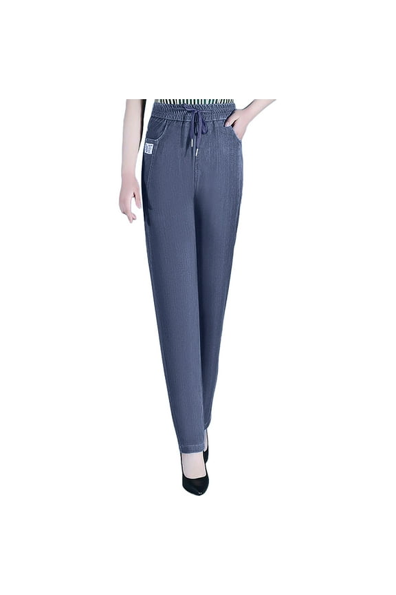 Comfy Jeans ComfiJeans High Waist Stretch Mom Jeans Pants for Women Womens Stretch ComfiJeans, Pants for Women, One Pair of Pants Gray XL
