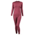 thumbnail image 1 of SNOWSONG Fleece Lined Leggings Women, Womens Padded Thickened Wool Thermal Underwear Set Long Sleeve Bottoms + Pants Two Piece Set, Winter Clothes for Women, Pajamas Set for Women Wine L, 1 of 3