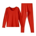 thumbnail image 1 of snowsong Thermal Underwear for Women,2024 Hot Women's Solid Fitted Cotton Wool Thermal Long Sleeve Long Pants Underwear Set,Pajamas Set,Undershirts Long Sleeve,Thermal Suit, Red 3XL, 1 of 3