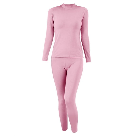 SNOWSONG Fleece Lined Leggings Women, Womens Padded Thickened Wool Thermal Underwear Set Long Sleeve Bottoms + Pants Two Piece Set, Winter Clothes for Women, Pajamas Set for Women Hot Pink 3XL