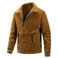 thumbnail image 1 of SNOWSONG Jackets for Men Men's Lambswool Lapel Button Cardigan Outdoor Warm Sweater Jacket with Pockets, Mens Casual Jacket, Winter Jackets for Men, Fleece Jacket Men, 1PC Jacket Brown 2XL, 1 of 4