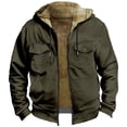 thumbnail image 1 of SNOWSONG Jackets for Men Men's Outdoor Warm Padded Coat Drawstring Hooded Cotton Jacket with Pockets, Mens Casual Jacket, Winter Jackets for Men, Fleece Jacket Men, 1PC Jacket Dark Gray M, 1 of 2