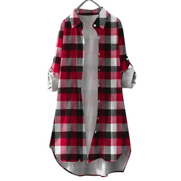 SNOWSONG Long Sweater Cardigan Women Clearance! Women's Fall Button Plaid Printed Loose Shirt with Pocket, Plus Size Cardigan, 3/4 Sleeve Sweaters for Women, Cardigans Lightweight 1PC Top Black L