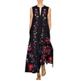 thumbnail image 1 of SNOWSONG Maxi Dresses for Women, Womens Maxi Sleeveless Vintage V Neck Dress Floral Plus Size Dress, Boho Dress, Flowy Dresses for Women, Long Dresses 1PC Dress Black 5XL, 1 of 9