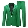 thumbnail image 1 of SNOWSONG Men's Suits Men's Slim Fit Suit Two Piece Business Wedding Party Jacket & Pants, Suit Jacket, Wedding Suits for Men, 2 Piece Suit Men 1PC Jacket + 1PC Pants Green XL, 1 of 2