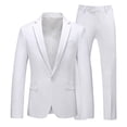 thumbnail image 1 of SNOWSONG Men's Suits Men's Slim Fit Suit Two Piece Business Wedding Party Jacket & Pants, Suit Jacket, Wedding Suits for Men, 2 Piece Suit Men 1PC Jacket + 1PC Pants White 3XL, 1 of 2