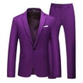 thumbnail image 1 of SNOWSONG Men's Suits Men's Slim Fit Suit Two Piece Business Wedding Party Jacket & Pants, Suit Jacket, Wedding Suits for Men, 2 Piece Suit Men 1PC Jacket + 1PC Pants Purple 5XL, 1 of 2
