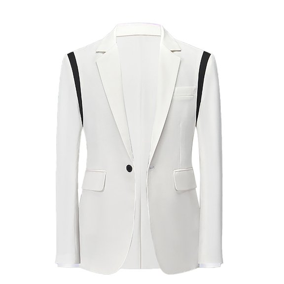 SNOWSONG Men's Suits Clearance! Men's Slim Fit One Button Tuxedo Jacket Business Wedding Party Back to School Season Suit, Suit Jacket, Wedding Suits for Men, Business Suit 1x Men's Clothing White 4XL