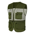 thumbnail image 1 of SNOWSONG Mid Length Jacket Men, Fly Fishing Vest for Men, Mens Safari Fishing Vest Summer Outdoor Mesh Work Journalist's Vest Jacket, Mens Jackets Lightweight Casual Green L, 1 of 3