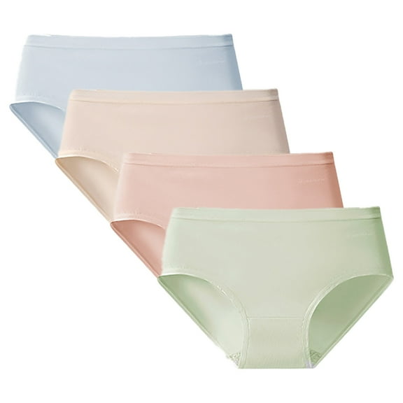 SNOWSONG Panties for Women Clearance! 4 Pcs Women's Summer Thin Bikini Bottom Seamless Cotton Panties, Cotton Underwear, Underwear Women Pack, Seamless Underwear 4x Ladies Panties Hot Pink 2XL