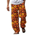 thumbnail image 1 of SNOWSONG Pants for Men, Halloween Pants Men's Casual Pants Halloween Pumpkinhead Beach Pants with Pockets, Baggy Pants Men, Halloween Pajamas F M, 1 of 5