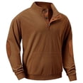 thumbnail image 1 of SNOWSONG Quarter Zip Pullover Men, Golf Pullover Men's Long Sleeve Corduroy Hoodless Sweatshirt Top with Pocket, Sweatshirts for Men Mens Pullover Coffee L, 1 of 4
