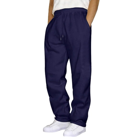 SNOWSONG Tear away Pants for Men Clearance! Men's Casual Pants Sweatpants Solid Color Running Fitness Pants, Side Snap Pants, Sweatpants for Men, Baggy Sweatpants 1PC Pants Navy M