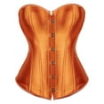 thumbnail image 1 of SNOWSONG Women's Bustier Corset Top Plus Size Satin Waist Cincher Overbust Bustiers 1PC Top Orange 3XL, 1 of 5