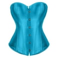thumbnail image 1 of SNOWSONG Women's Bustier Corset Top Plus Size Satin Waist Cincher Overbust Bustiers 1PC Top Sky Blue 5XL, 1 of 5