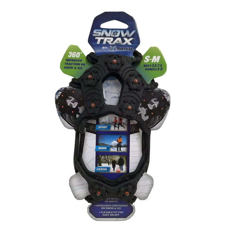 SNOWTRAX by YAKTRAX S/M Snow Ice Boot Grip Traction Walking Secure Studs  Straps Small Medium