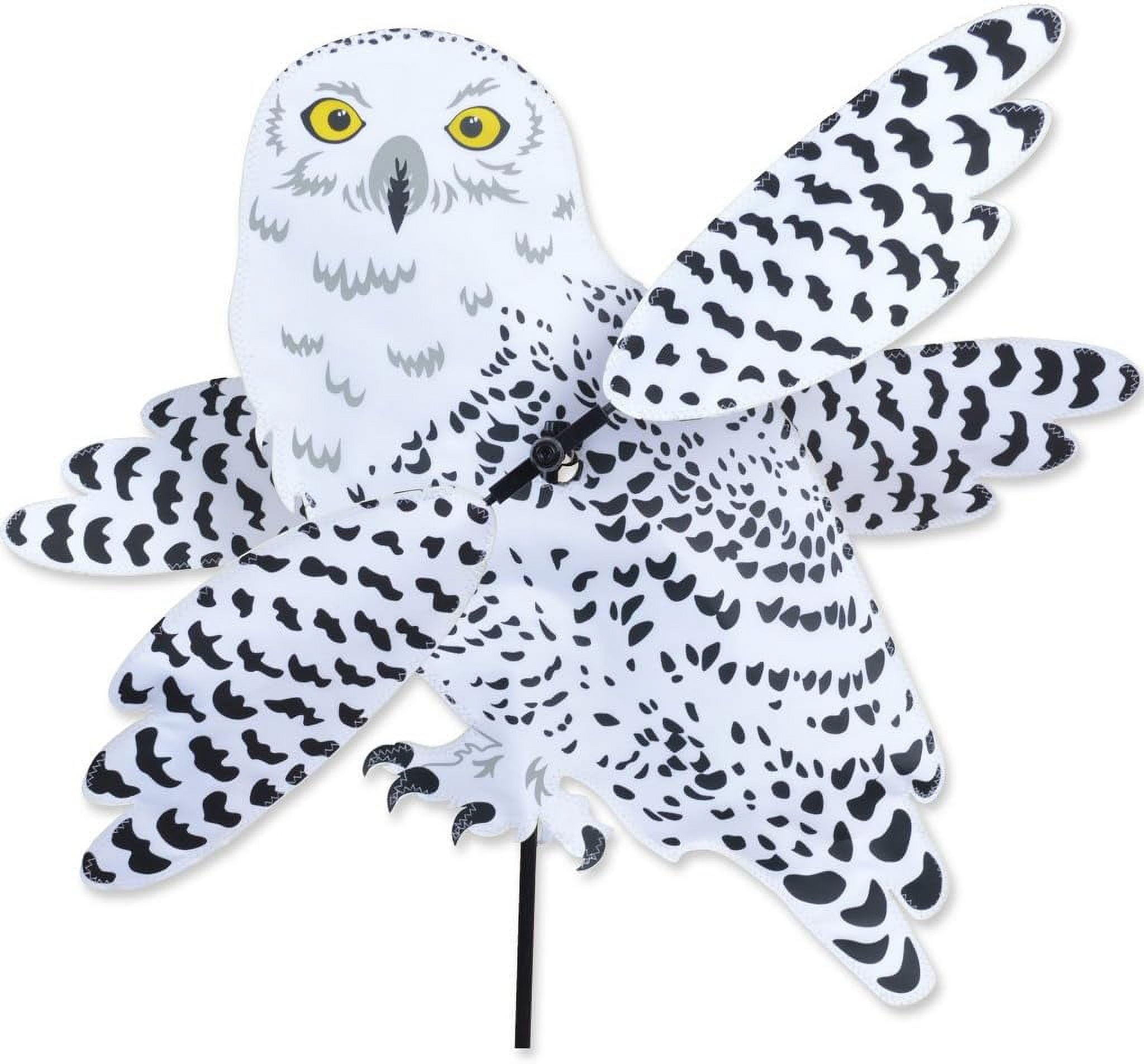SNOWY OWL Whirligig Garden Stake Wind Spinner by Premier Kites