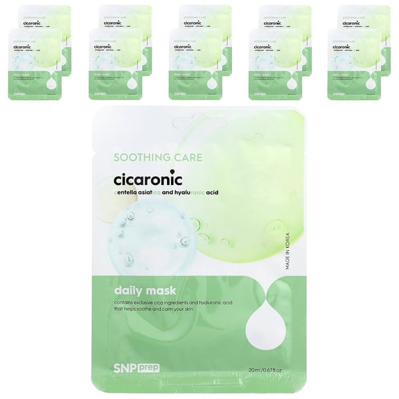 SNP Daily Beauty Mask, Cicaronic, 10 Sheet Masks, 0.67 fl oz (20 ml) Each