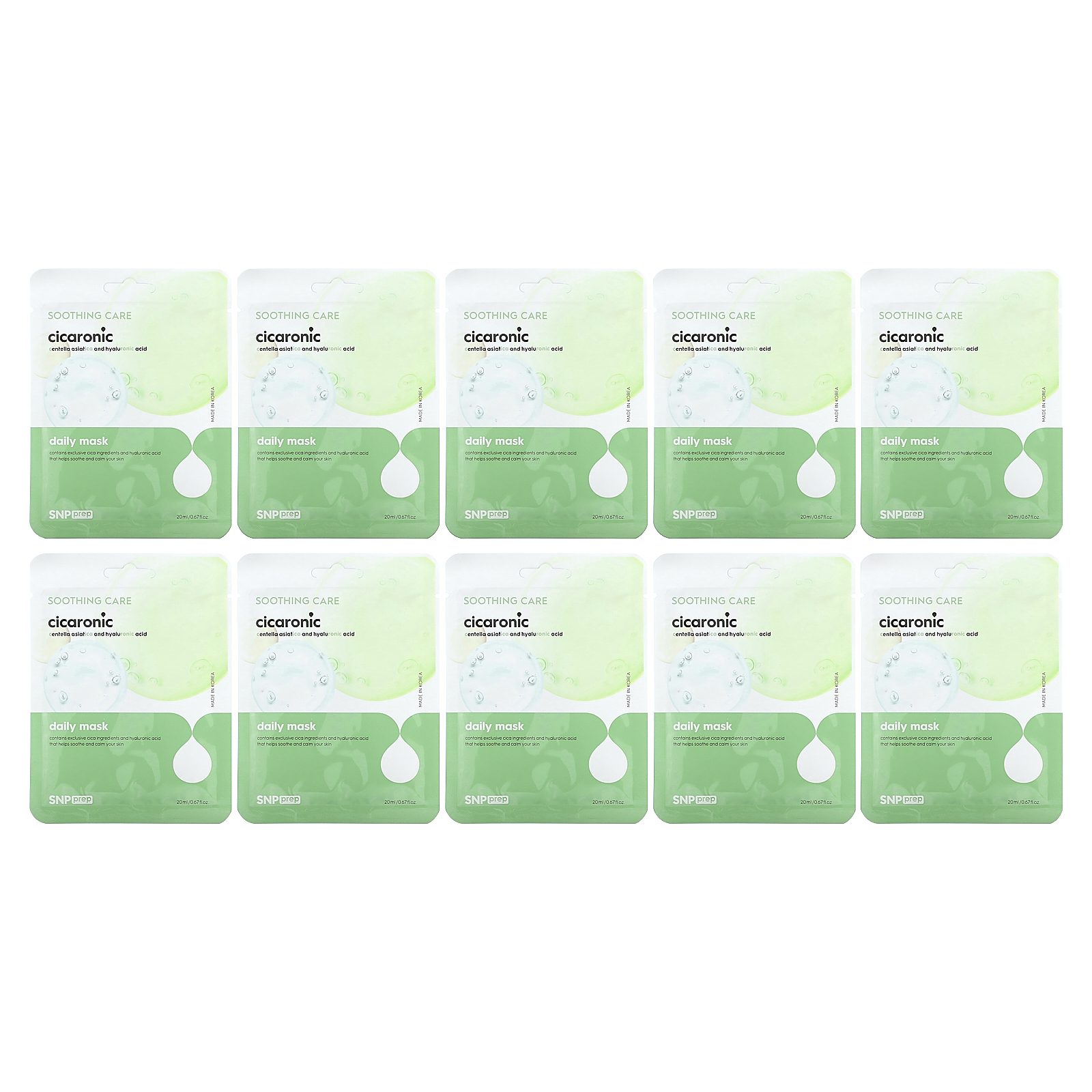 SNP Daily Beauty Mask, Cicaronic , 10 Sheet Masks, 0.67 (20 ml) Each ...