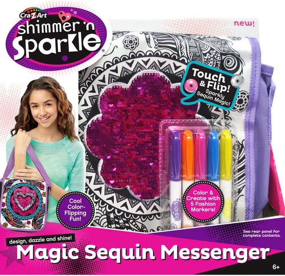 SNS Color Your Own Magic Sequins Messenger Bag - Walmart.com
