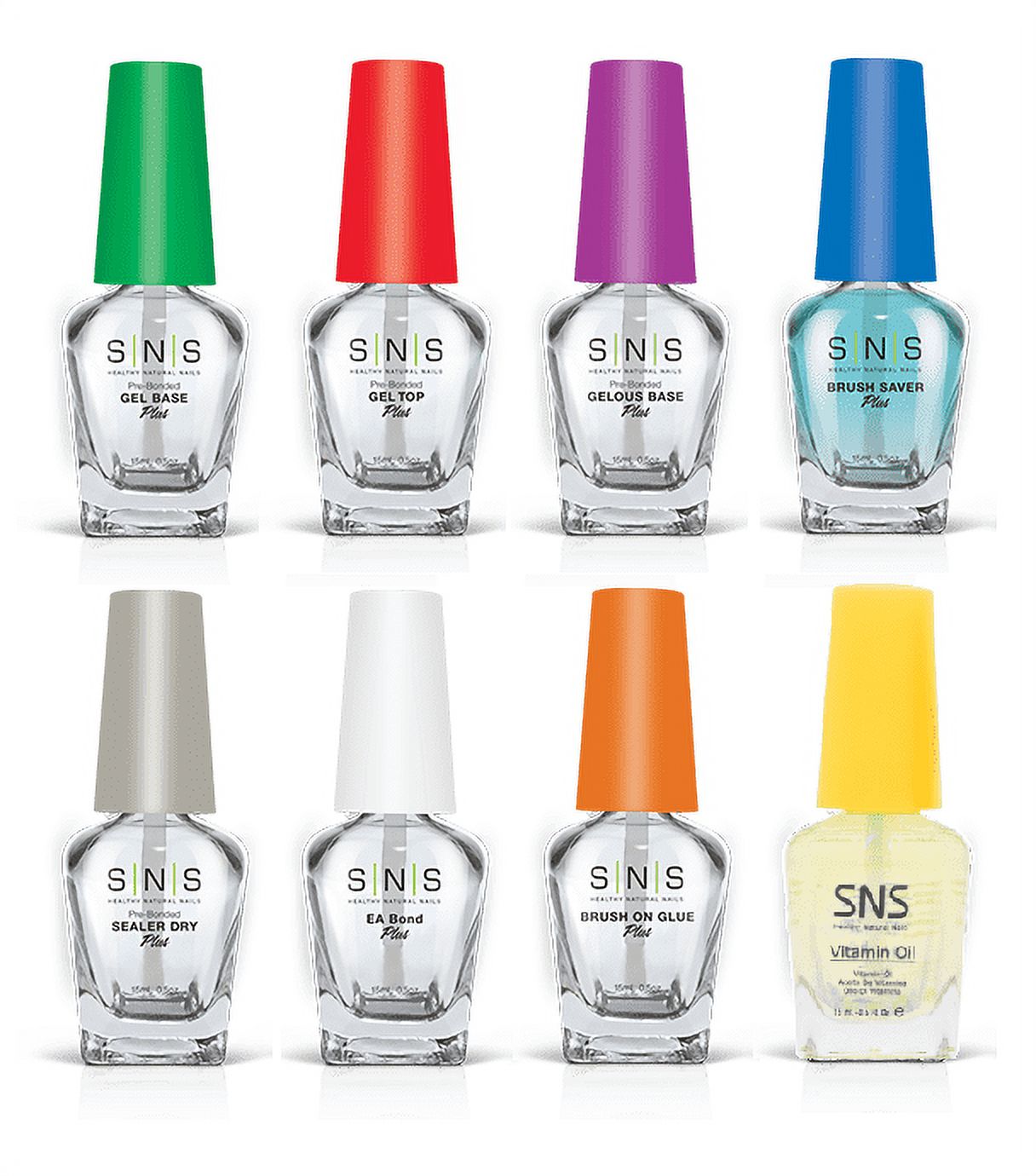 SNS Nails Dip Prep Gel/Gelous Base/Top/Sealer Dry/Brush Saver/EA Bond