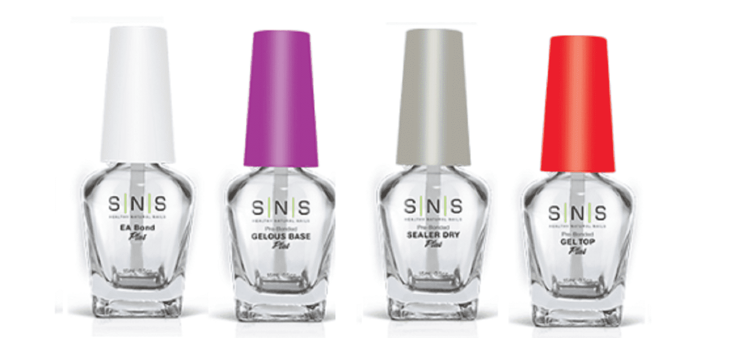 SNS Nails Dip Prep Liquid E.A Bond + Gelous Base + Sealer Dry + Top Coat * 4ct *