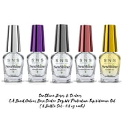 SNS SenShine Bases & Sealers - E.A Bond,Gelous Base,Sealer Dry,UV Protection Top,Vitamin Oil  5 Bottle Set - 0.5 oz each