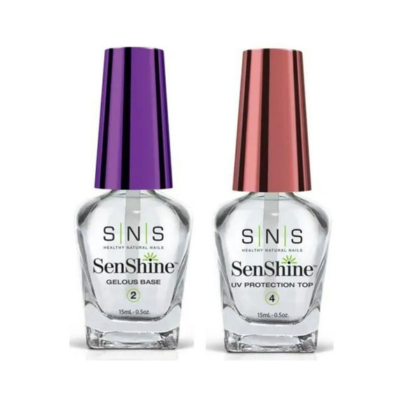 SNS SenShine Bases & Sealers - Gelous Base and UV Protection Top Combo - 0.5 oz each