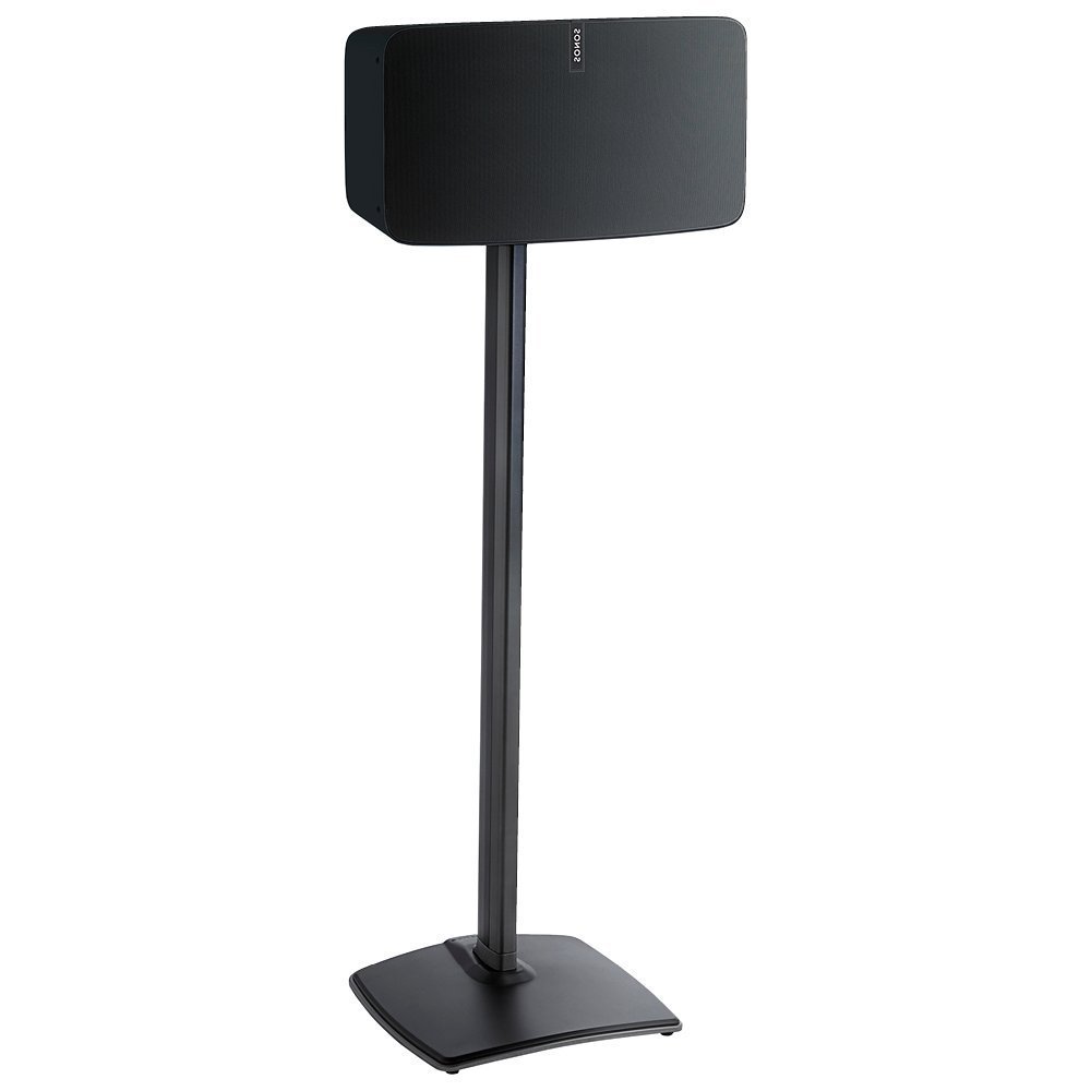 SNSWSS51B1 Sanus Speaker Stand for Sonos Play:5 Audio Enhancing Design for Vertical & Horizontal Orientations with Built-In Cable Management and Premium Aluminum Materials (Black) - image 1 of 4