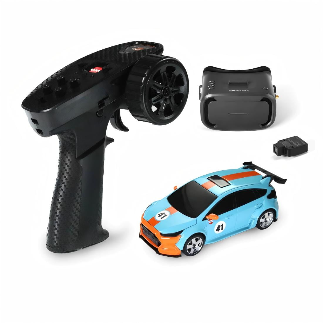 SNT Mix GO MG044 1:43 MG044 FPV RC Drift Car, 4WD Mini Racing Car with Camera, Proportional Steering, LED Lights & Dual Racing/Drift Modes – RTR + FPV Glasses Set for Adults
