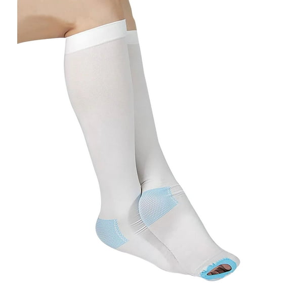 SNUG360 Anti Embolism Knee High Stockings, 14-18 mmHg Graduated Compression, White (S)