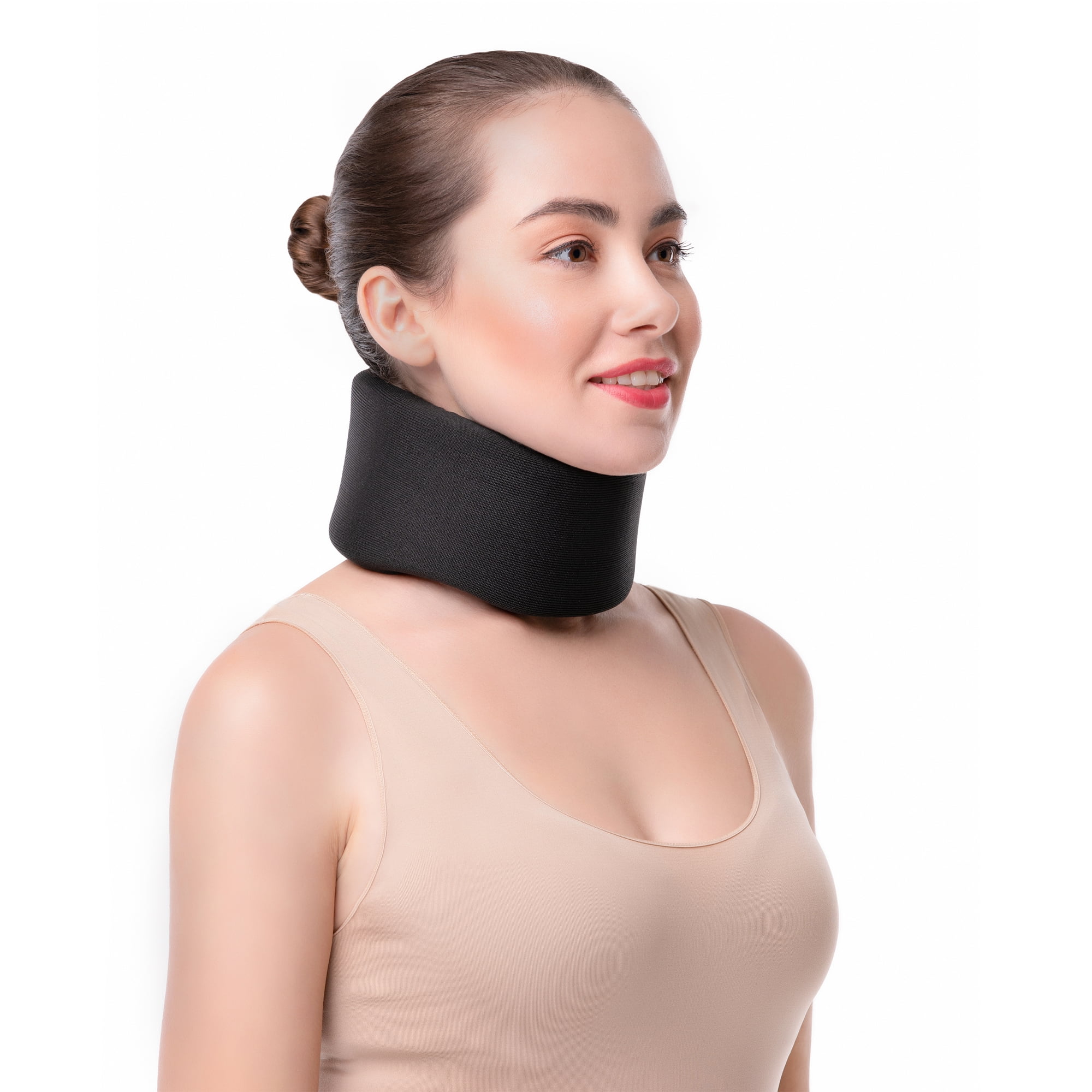 SNUG360 Soft Neck Brace for Neck Pain Relief and Support Unisex 3.5 Cervical Collar Large Black