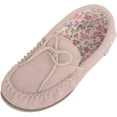 thumbnail image 1 of SNUGRUGS Grace Womens Suede Moccasins with Floral Cotton Inner and Rubber Sole - Beige - US 10, 1 of 7