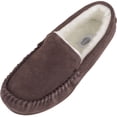 thumbnail image 1 of SNUGRUGS Men's Hugo Wool Loafer Moccasin Slippers - Dark Brown - US 10, 1 of 7