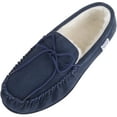thumbnail image 1 of SNUGRUGS Men's Rubber Sole Suede Sheepskin Moccasin Slippers - Navy - US 13, 1 of 7