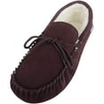 thumbnail image 1 of SNUGRUGS Men's Soft Sole Suede Sheepskin Moccasin Slippers - Dark Brown - US 10, 1 of 7